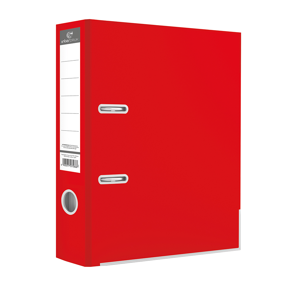 Segregator A4/50 dźwignia mat czerwony Interdruk